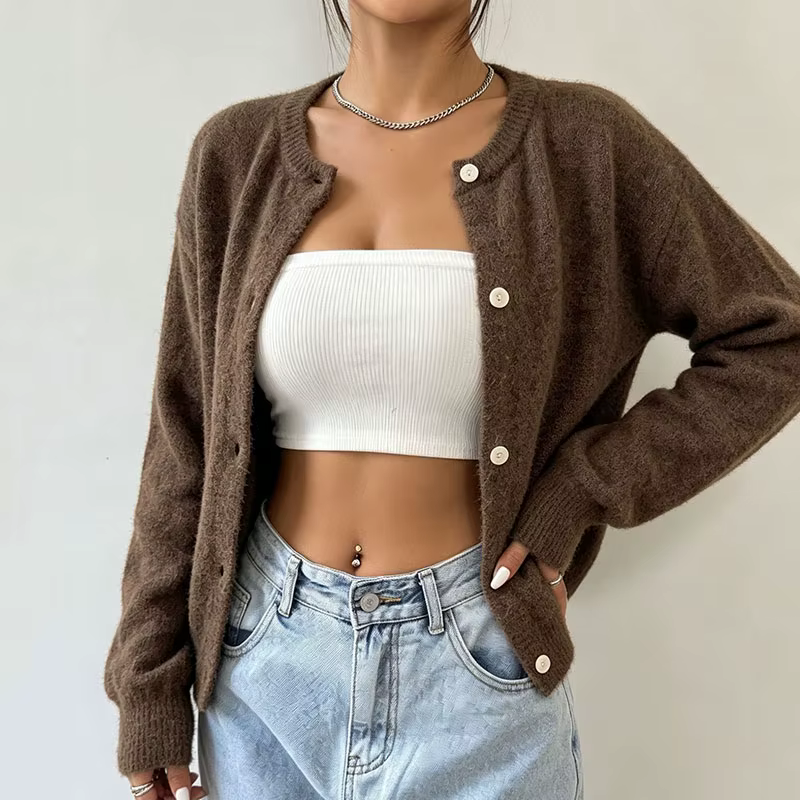 Cardigan en cachemire tricoté pour femme