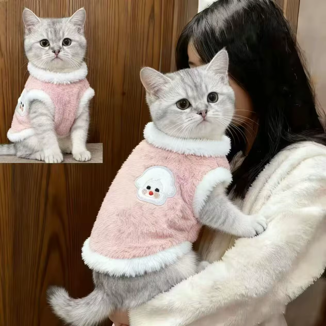 Adorables vêtements d'automne et d'hiver pour chat, gilet épais pour la chaleur, conception Anti-chute pour chiots, chatons et petits animaux de compagnie