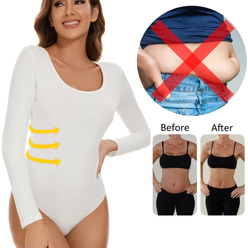 Sous-vêtement thermique à col rond pour femme, combinaison de batterie, coton, doublé sourire, chemise à fond en fibre chauffante, garde au chaud, hiver froid