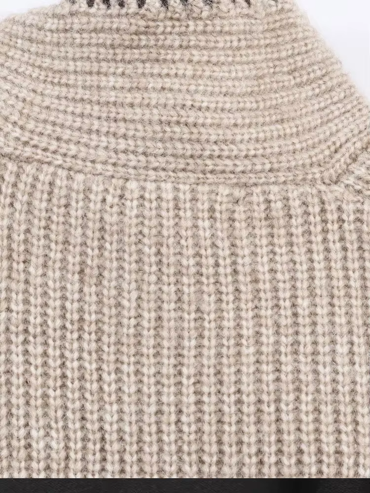 HH femmes hiver nouvelle mode polyvalent nœud décoré pull femme décontracté mince col montant à manches longues
