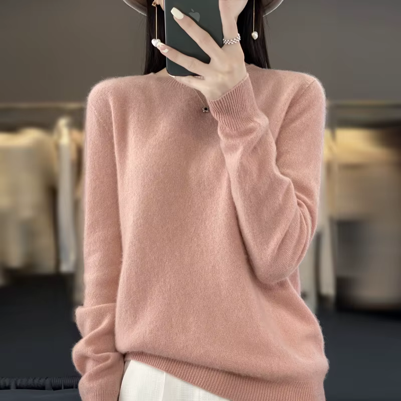 Pull en cachemire à col rond pour femme