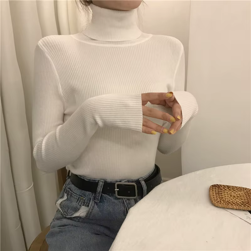 Femmes tas col roulé automne hiver pull nouvelle mode