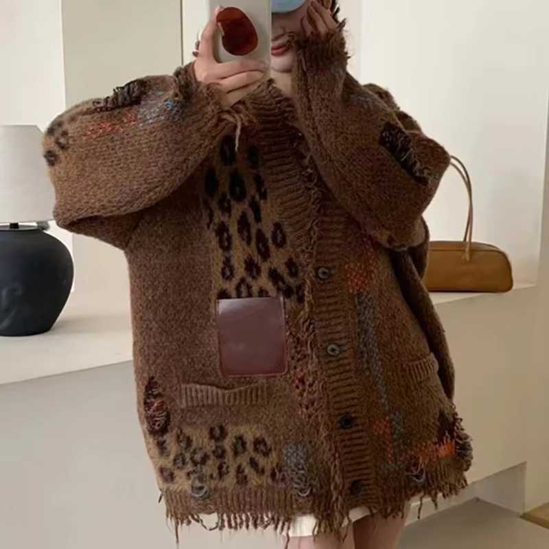 Chandails Cardigan femmes mi-jambe manteaux décontracté ample manches longues paresseux Style pulls Streetwear élégant tricot ouvert Stith automne
