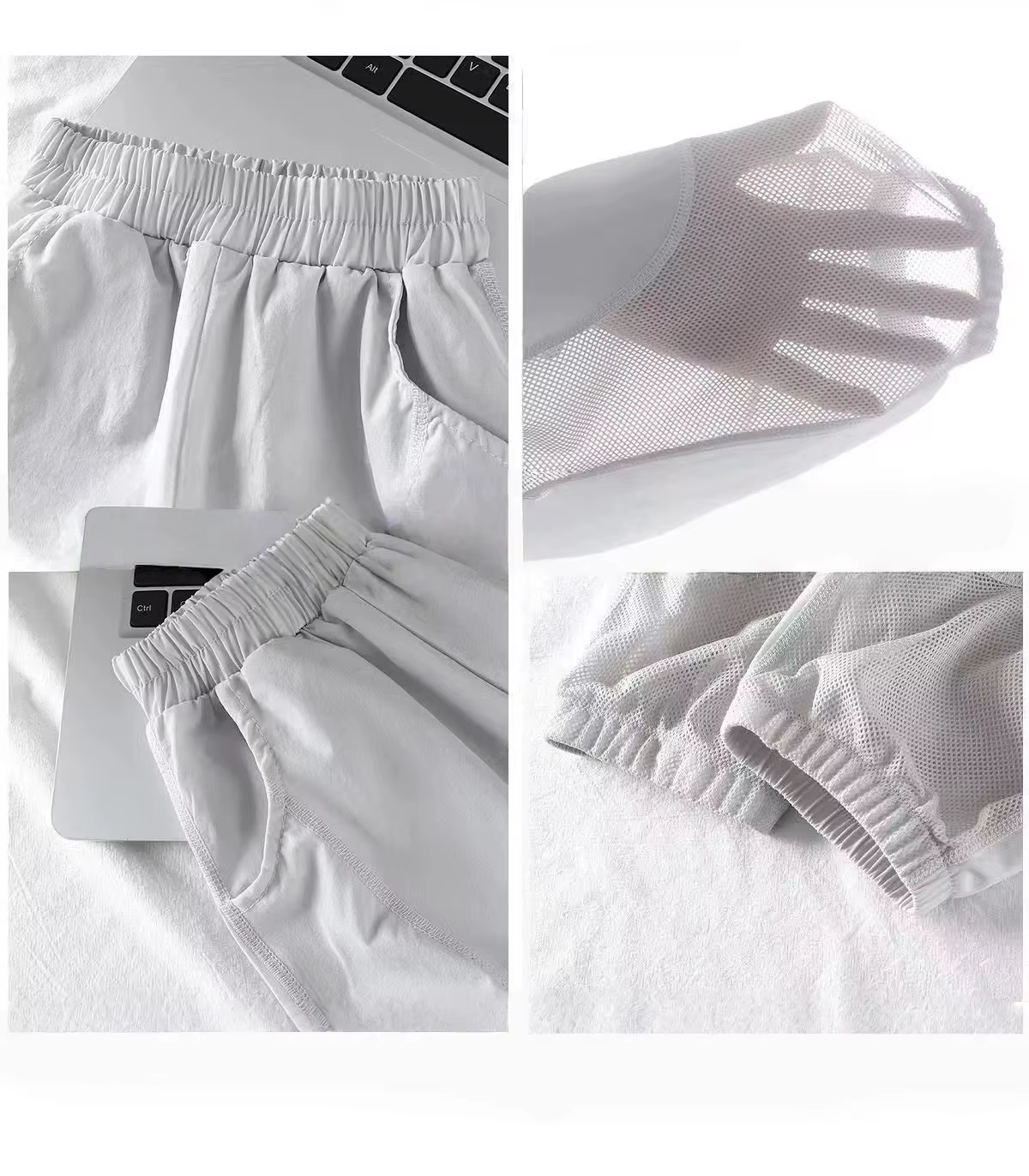 Pantalon de sport en maille été 2026 pour garçons et filles, séchage rapide, respirant, coupe ample, décontracté, version coréenne