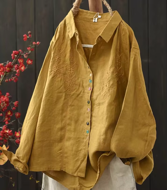 Chemise Mori Girl pour femme en lin 2026 Cardigan Printemps Été Fin Manches longues Blouse tendance
