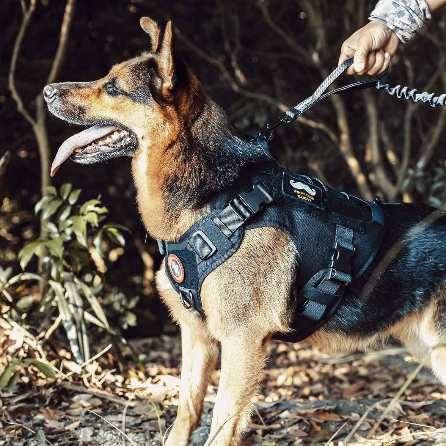 Harnais pour chien, harnais tactique pour chien avec poignée, gilet pour chien de Service sans traction avec panneaux à crochet et boucle, harnais réglable pour chien pour Wa