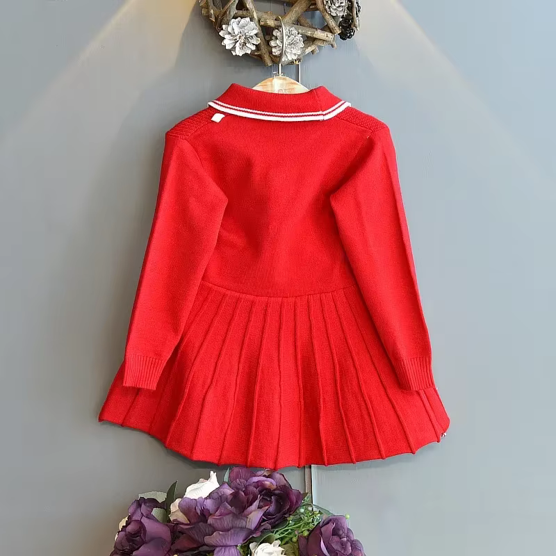 Robe pull pour bébé fille, vêtements pour tout-petits, tenues chaudes, pulls pour enfants, automne et hiver, 2-6 ans