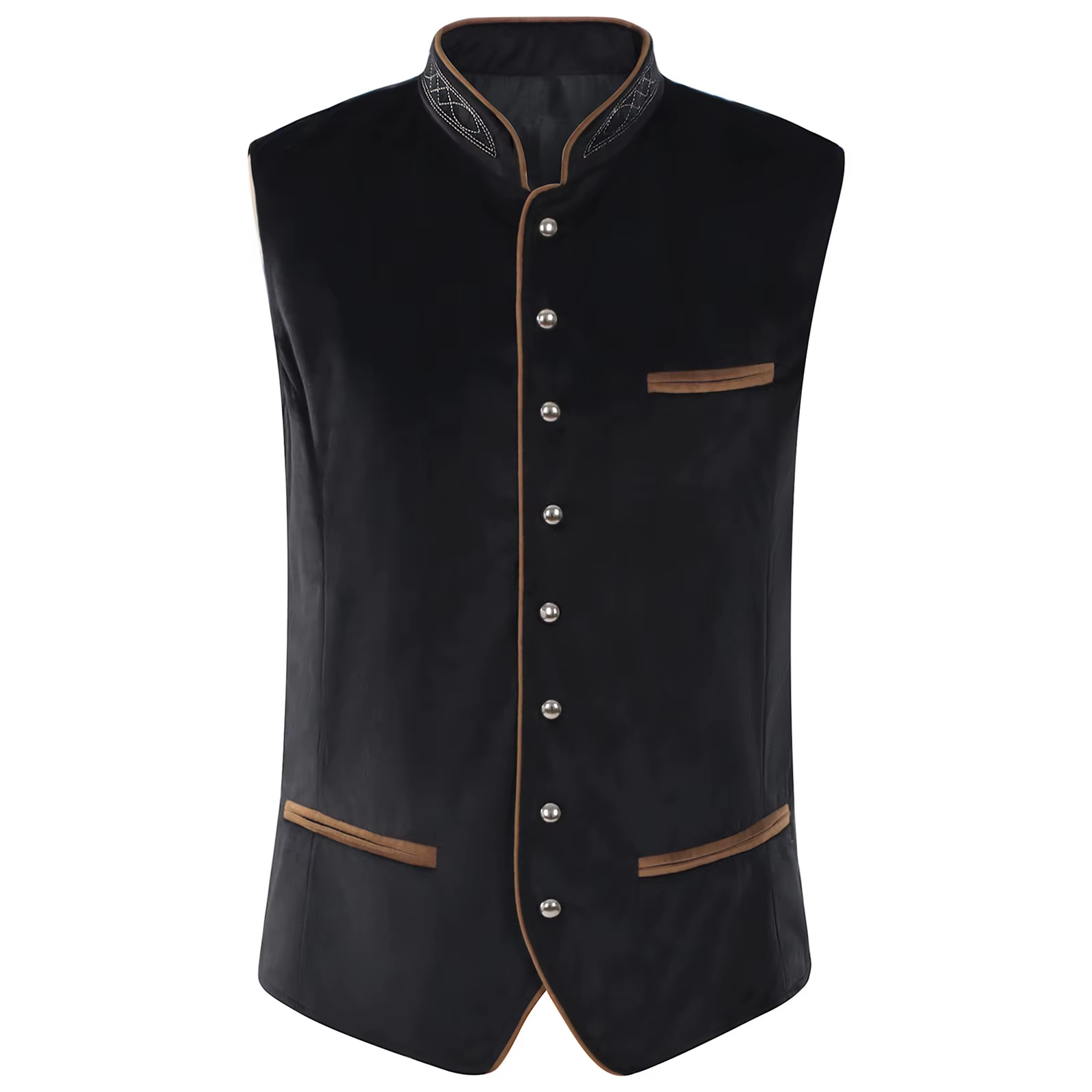Gilet de costume en velours médiéval pour hommes, veste classique à simple boutonnage pour Halloween, pour banquet, gilet d'Oktoberfest pour hommes