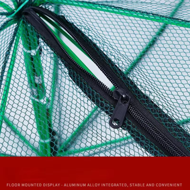 Nouveau filet de pêche pliable hexagonal/octogonal à 8 trous, filet de pêche à la main, filet de lancer, attrapeur d'écrevisses et de crevettes, outil de capture en cage/épuisette