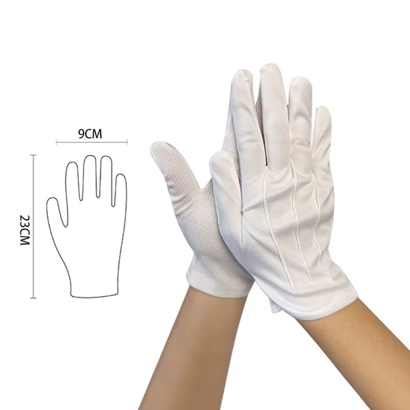 (Pack 5) gantelets formels en coton pour hommes, ventilés, antidérapants, fins, pour les uniformes Service spectacles