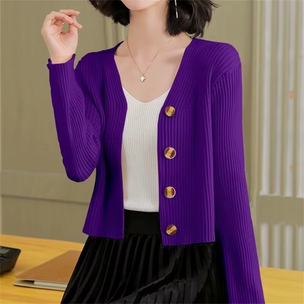 Cardigan à col en v pour femmes