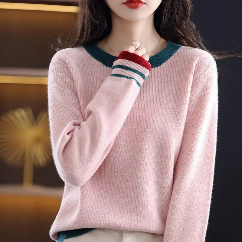 Pull à col rond coupe couvertes pour femmes