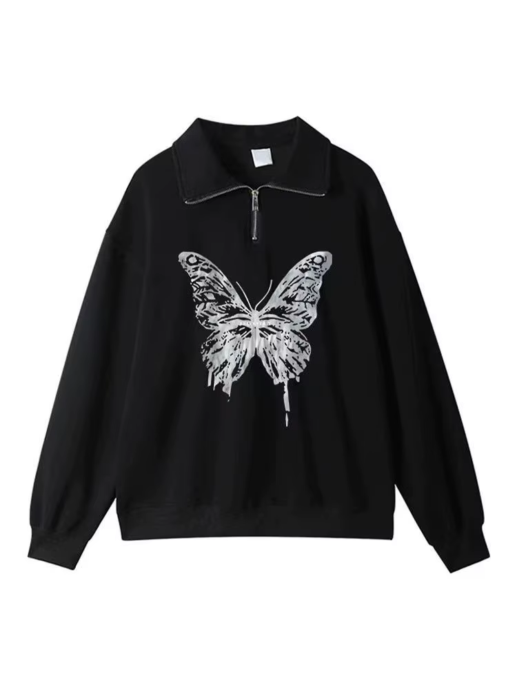 Sweat-shirt demi-fermeture éclair pour femmes