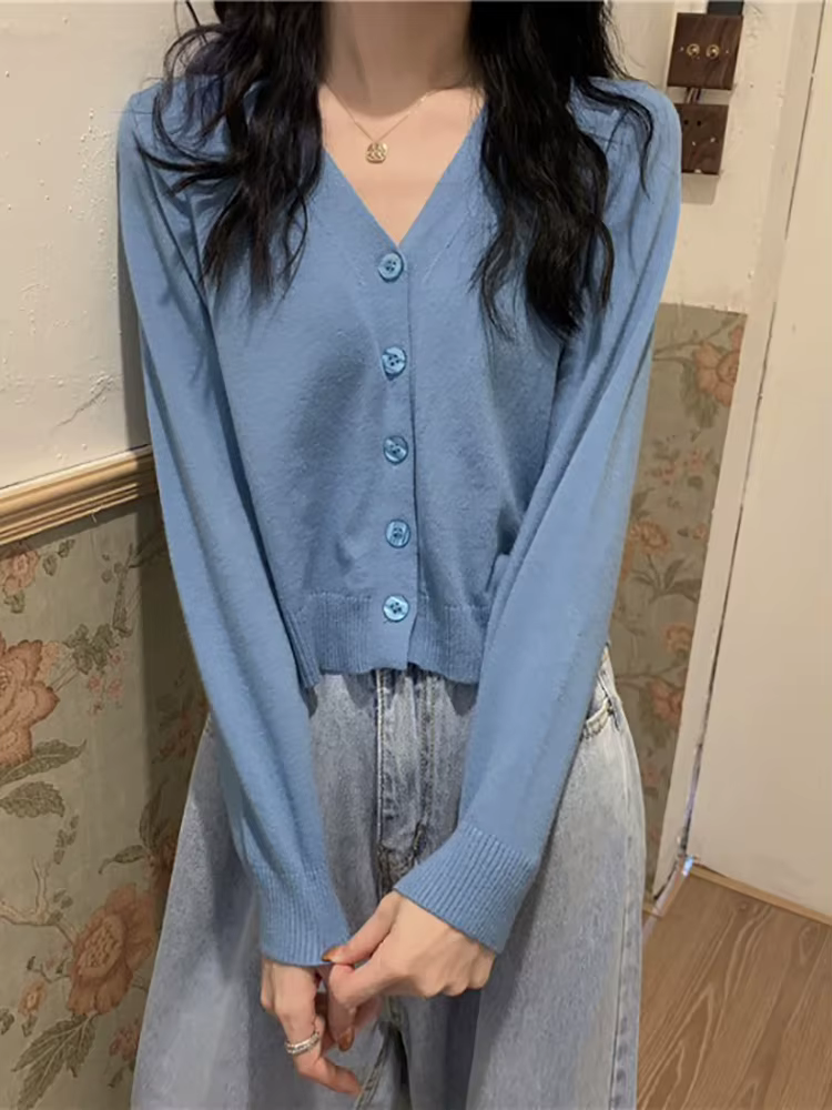Cardigan en tricot boutonné pour femme
