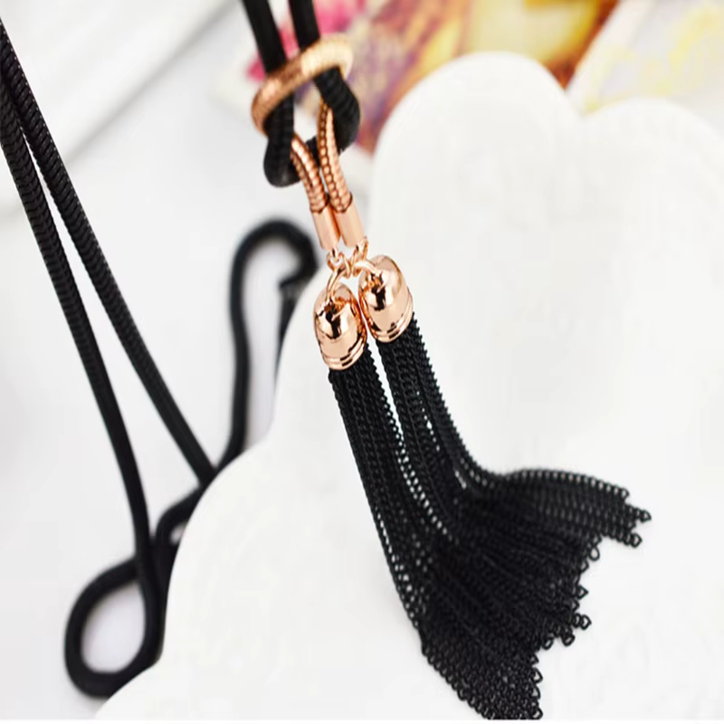 Élégant femme mode pendentif collier gland longue hiver pull chaîne collier femmes géométrique torsadé colliers bijoux cadeau