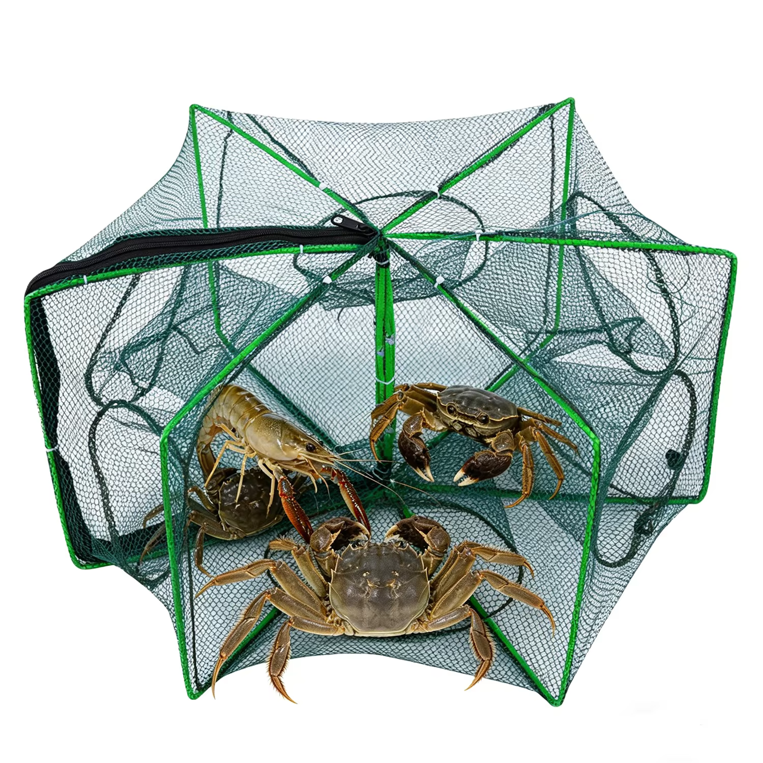 Filet de pêche pliable en maille hexagonale ou octogonale à 6/8 trous, filet de pêche à la main, filet de lancer, piège à écrevisses et crevettes, cage en maille pour aquarium