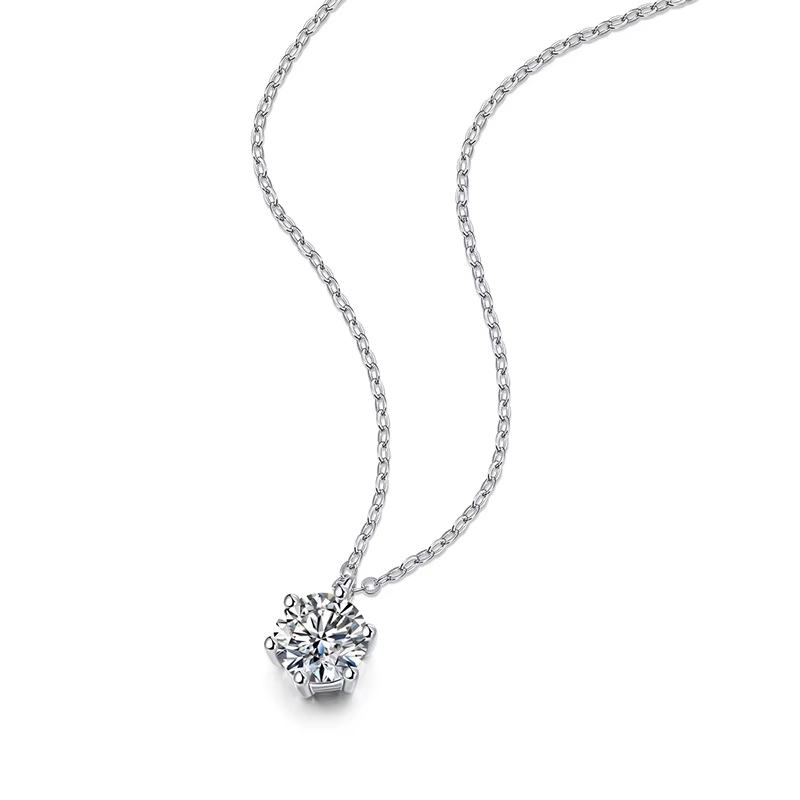 Nouveau 2ct Moissanite 925 collier en argent Sterling pendentif chaîne bijoux fins pour femme mariage scintillant classique fête mode