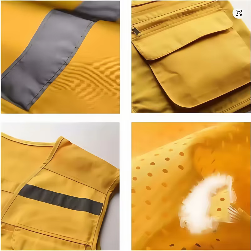 Logo personnalisable travail en plein air pêche voyage Photo gilet maille gilet multi-poches travail double couche respirant gilet publicitaire