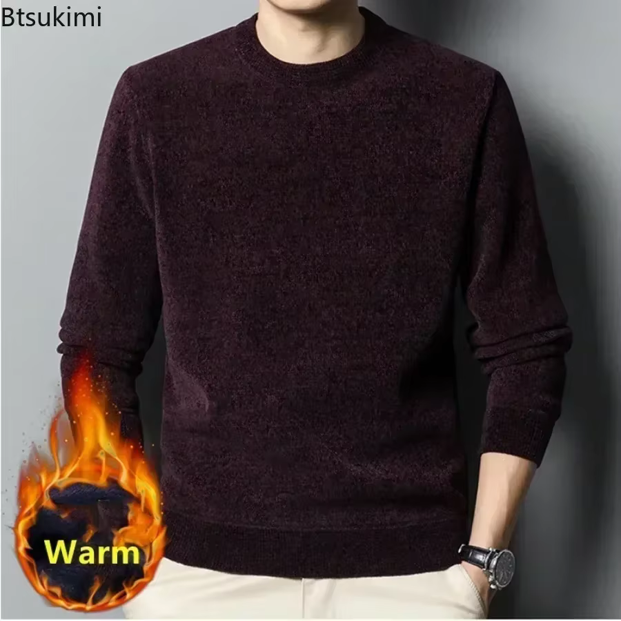 2026 hommes épais chaud Chenille cachemire pull haut automne hiver doux
