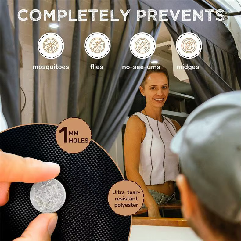 Maille de coffre magnétique respirante, résistante aux moustiques, rideaux en maille respectueux de l'environnement, moustiquaire pour hayon SUV RV été