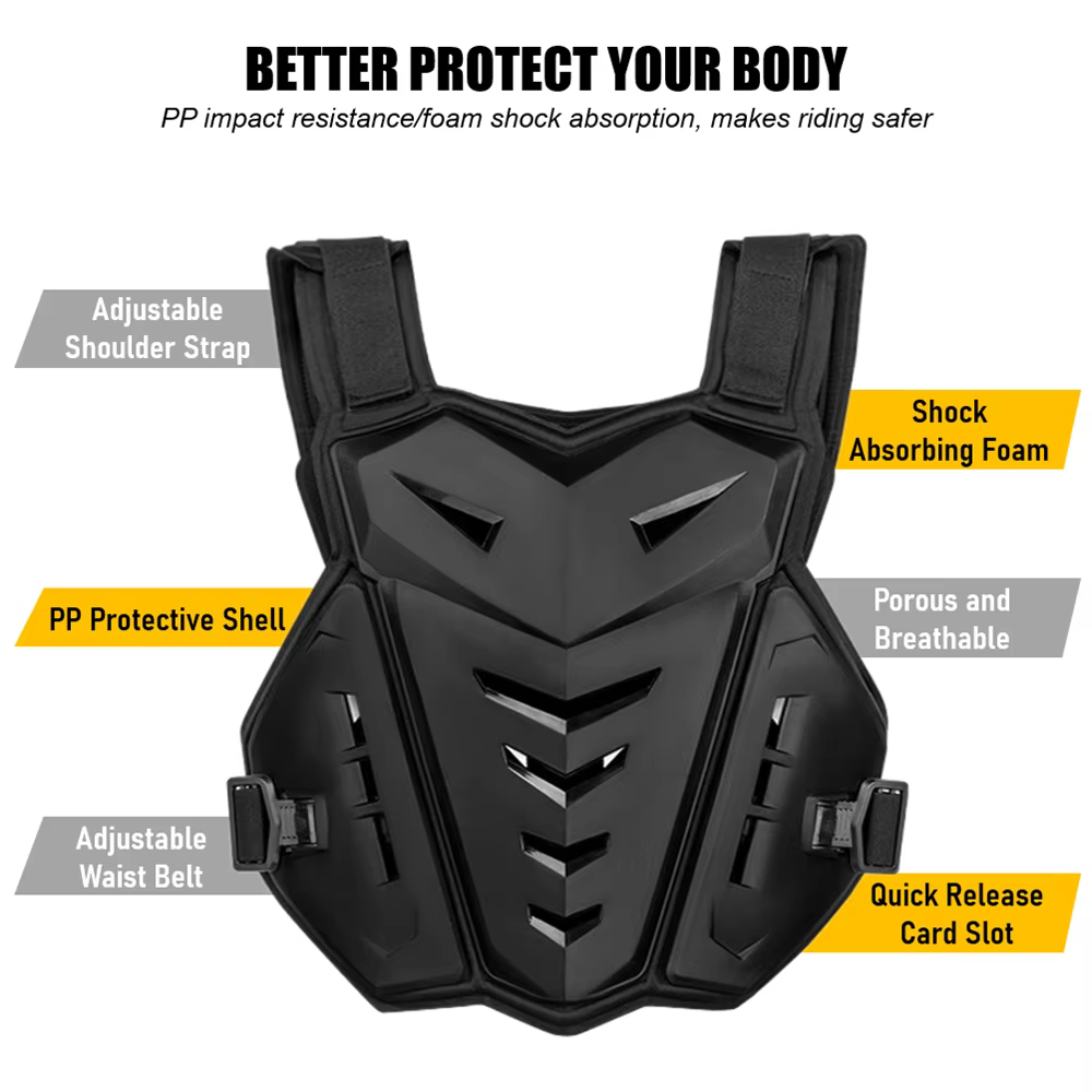 Protection corporelle pour motocross, veste de moto, gilet de motocross, protection du dos et de la poitrine, équipement de protection pour moto tout-terrain