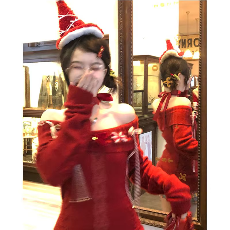 Pull tricoté de noël pour femme