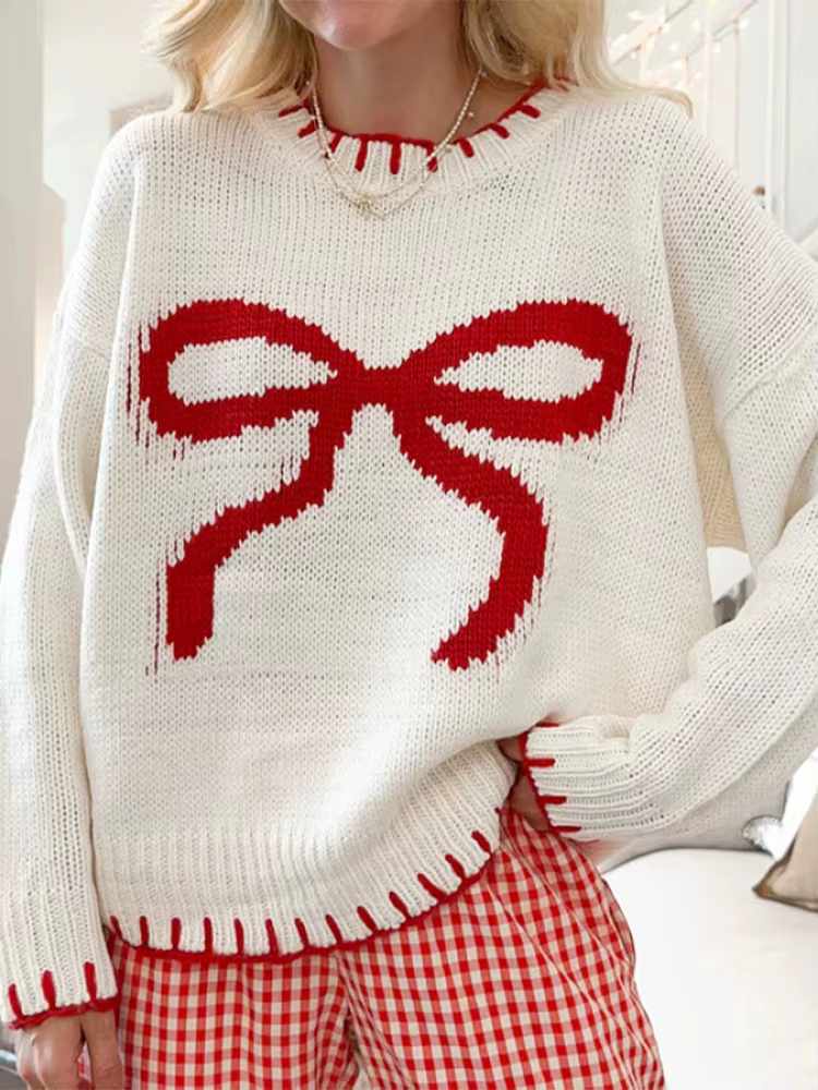 Chandails tricotés à nœud pour femmes