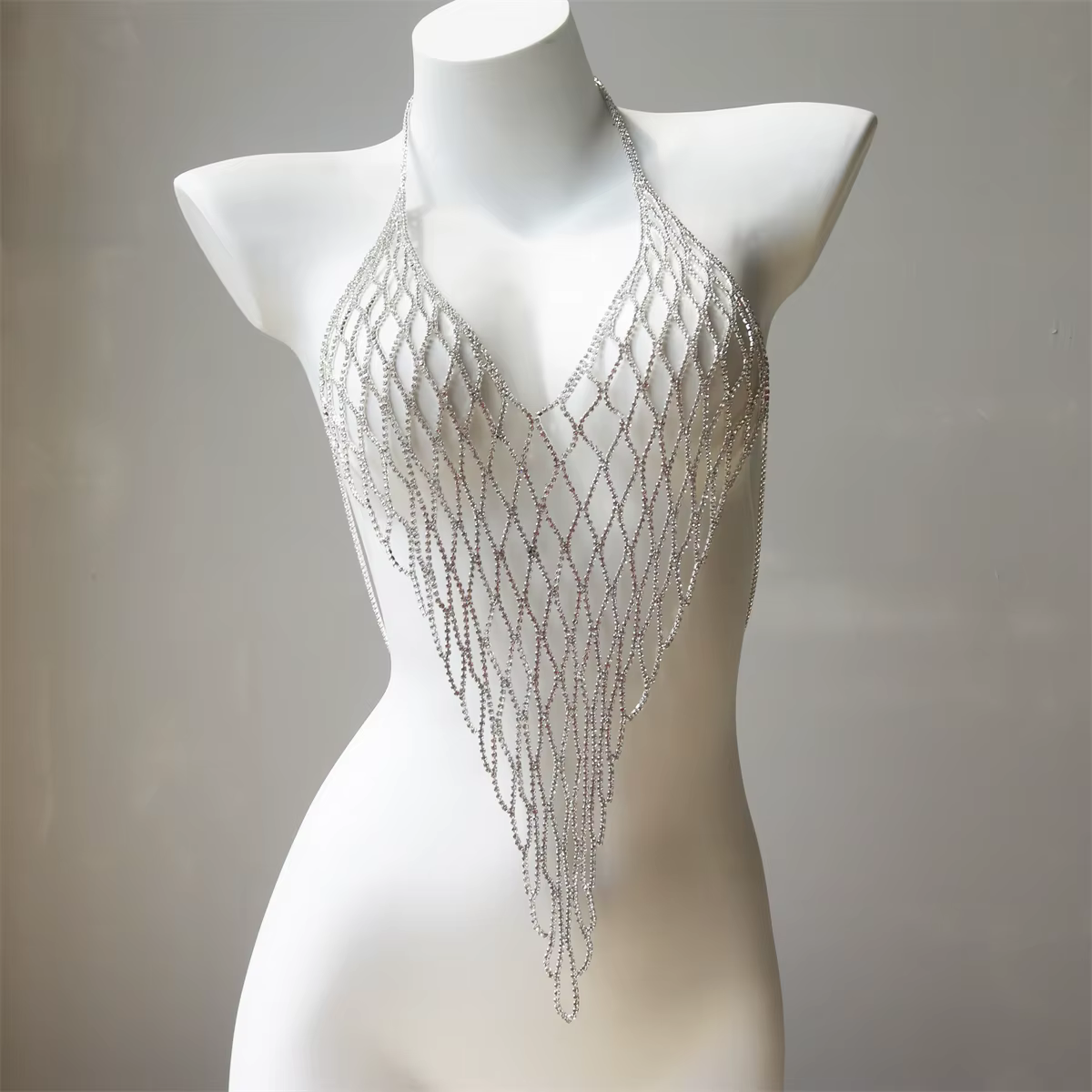 Soutien-gorge sexy en maille cristal, contre-indiqué, pour plage, bar, corps, bijoux de luxe, mode dames, accessoires