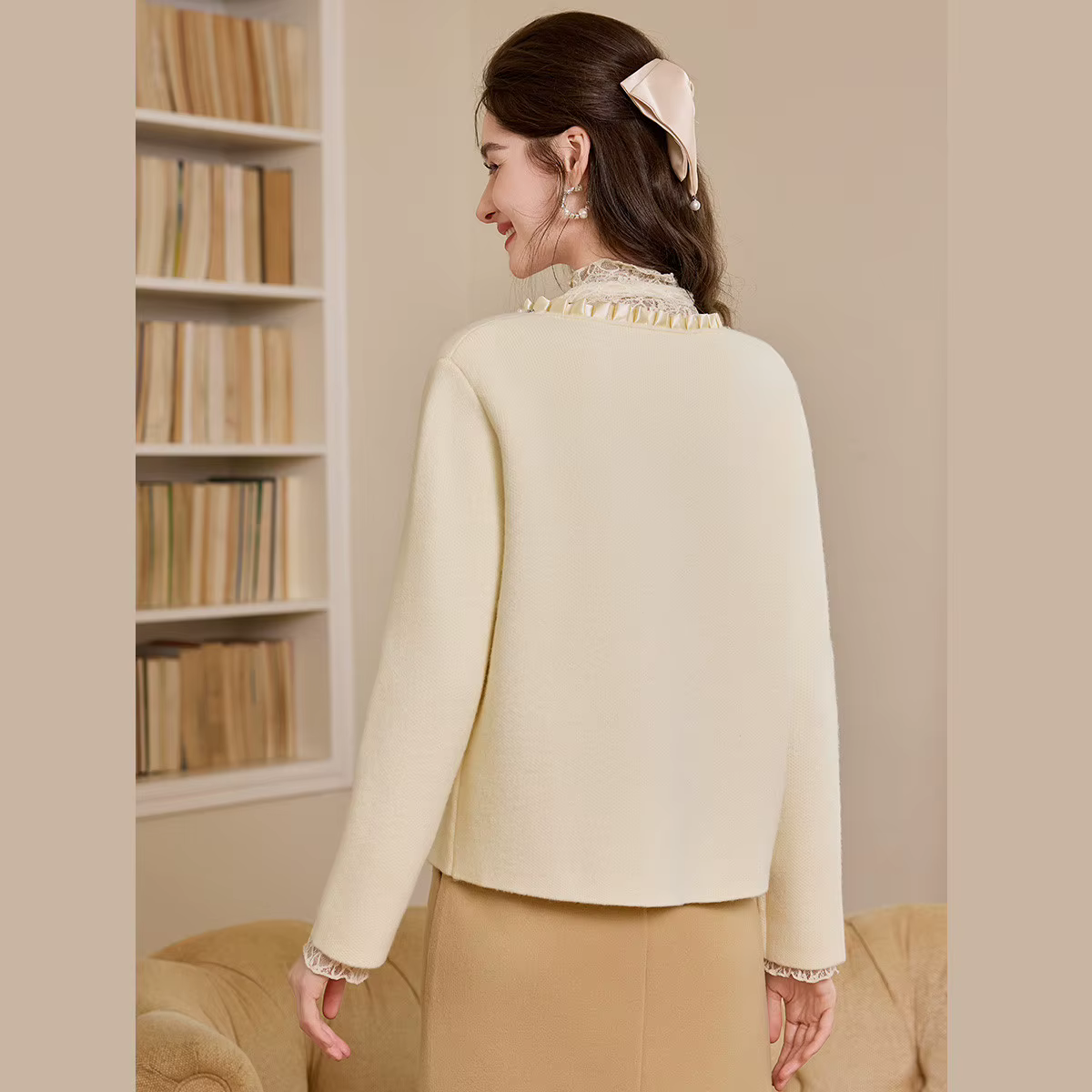 LOUIS YAO – pull en tricot perlé pour femme