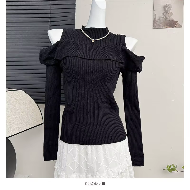 Pull tricoté à manches longues style français Pure Desire