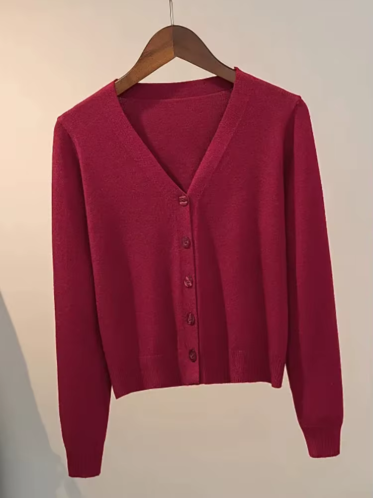 Cardigan en tricot boutonné pour femme
