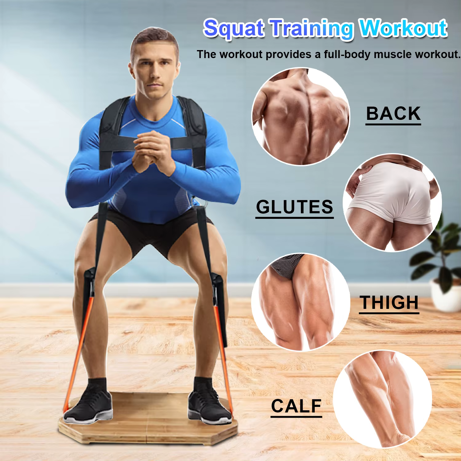Sangle d'entraînement réglable avec support lancé rembourré, idéal pour les entraînements de squats, bandes SFP glafor 02/10/2018