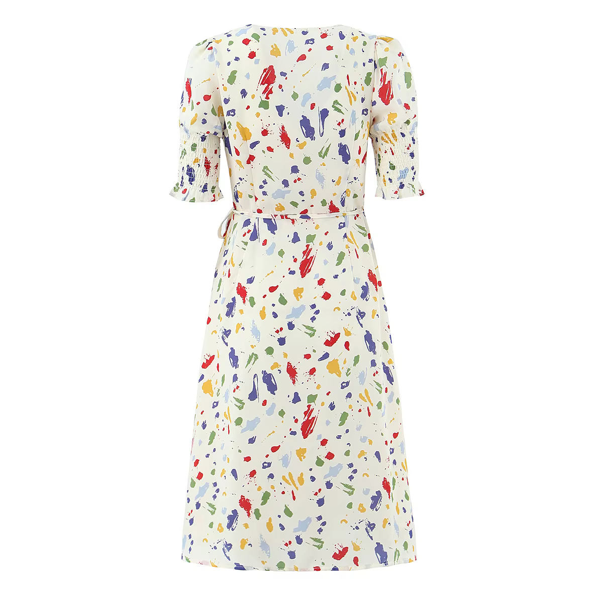 Robe longue élégante à imprimé floral style peinture à l'huile, col en V, taille froncée, pour femme, idéale pour l'été, vente directe
