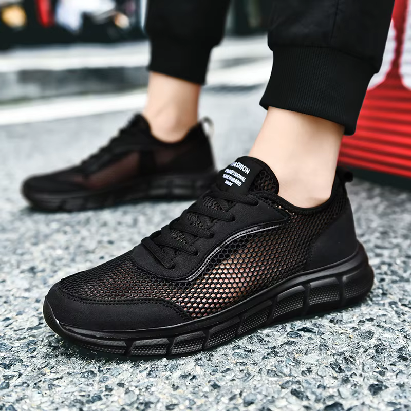 Baskets en maille respirantes pour hommes, chaussures décontractées légères, chaussures de marche confortables, été, 2023