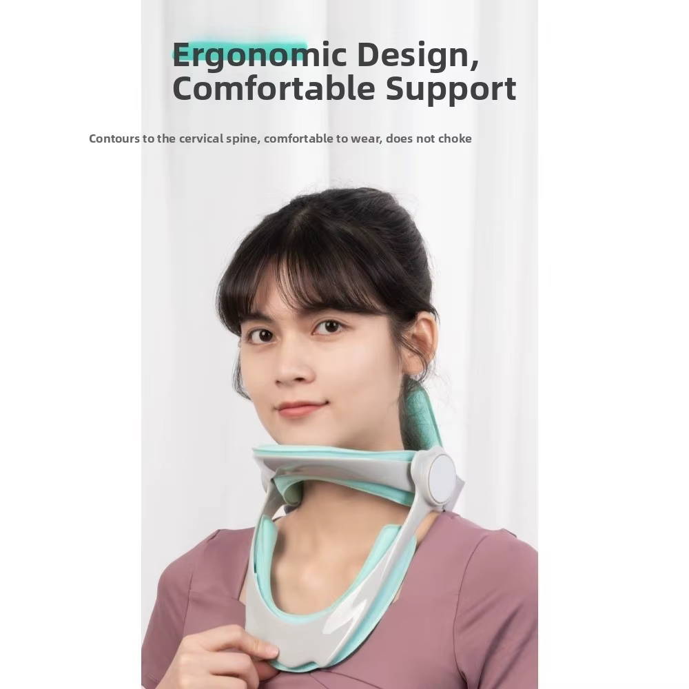 Support de cou respirant et réglable, design ergonomique confortable, attelle cervicale soulageant la pression, stabilisant le cou, ceinture de fixation