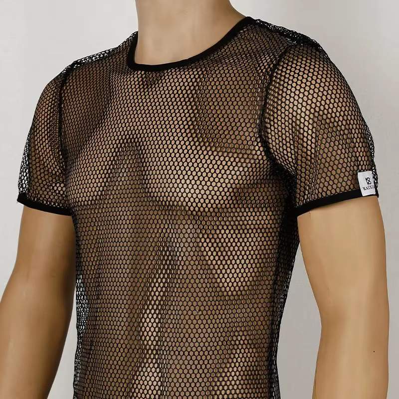 T-Shirt en maille ajourée pour hommes, respirant, Sport, transparent, Streetwear, léger, débardeur décontracté, été, nouveautés