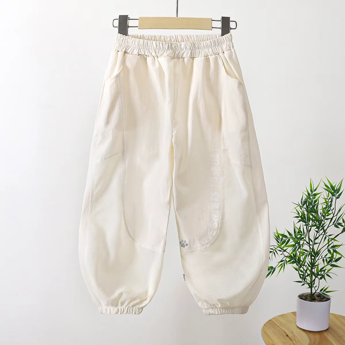 Pantalon de sport en maille été 2026 pour garçons et filles, séchage rapide, respirant, coupe ample, décontracté, version coréenne