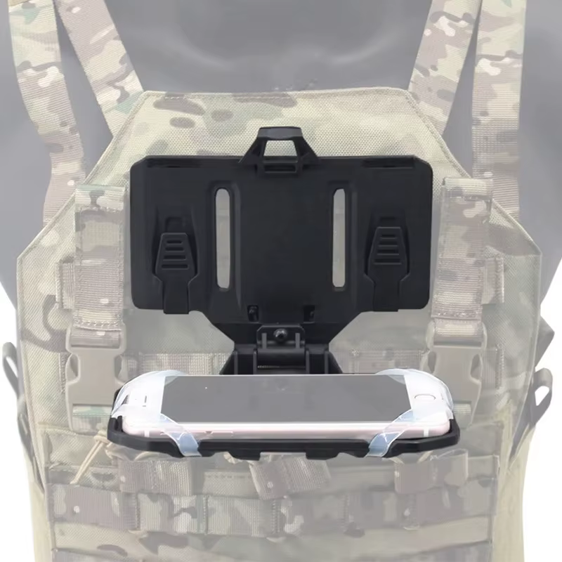 Gilet tactique poitrine cartes de téléphone support de Navigation adapté pour gilet de chasse porte-plaque MOLLE, panneau d'administration pliable à accès rapide