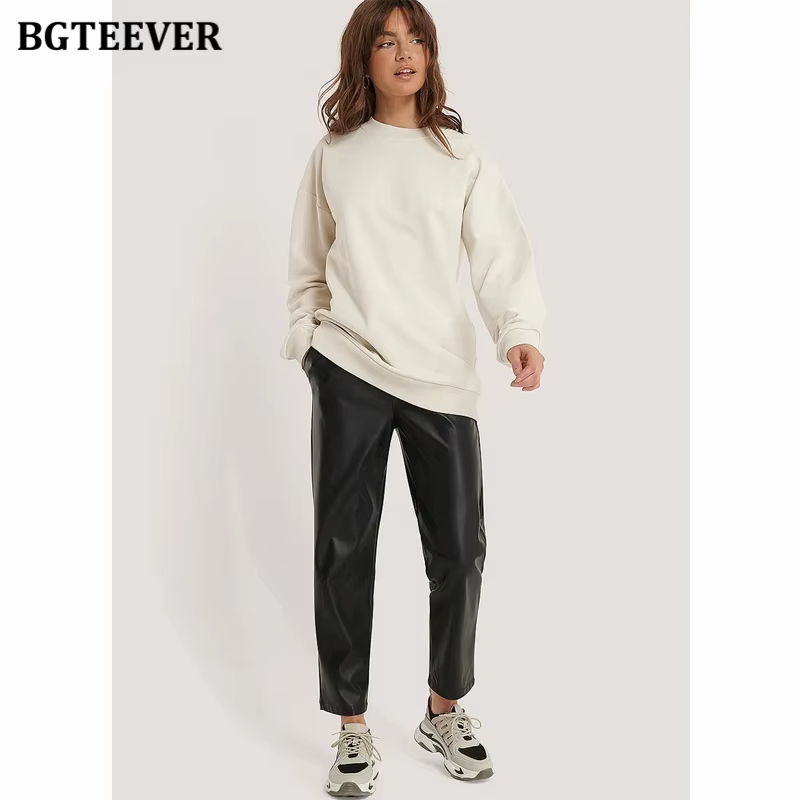 Pull à Manches sulfet Col Rond pour Femme