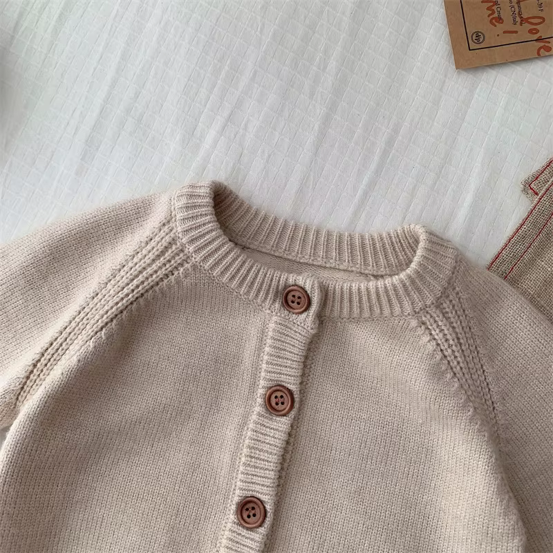 Pull en tricot pour enfants de 0 à 5 ans, Cardigan d'automne pour garçons et filles, manteaux décontractés de couleur unie, à la mode, nouvelle collection printemps