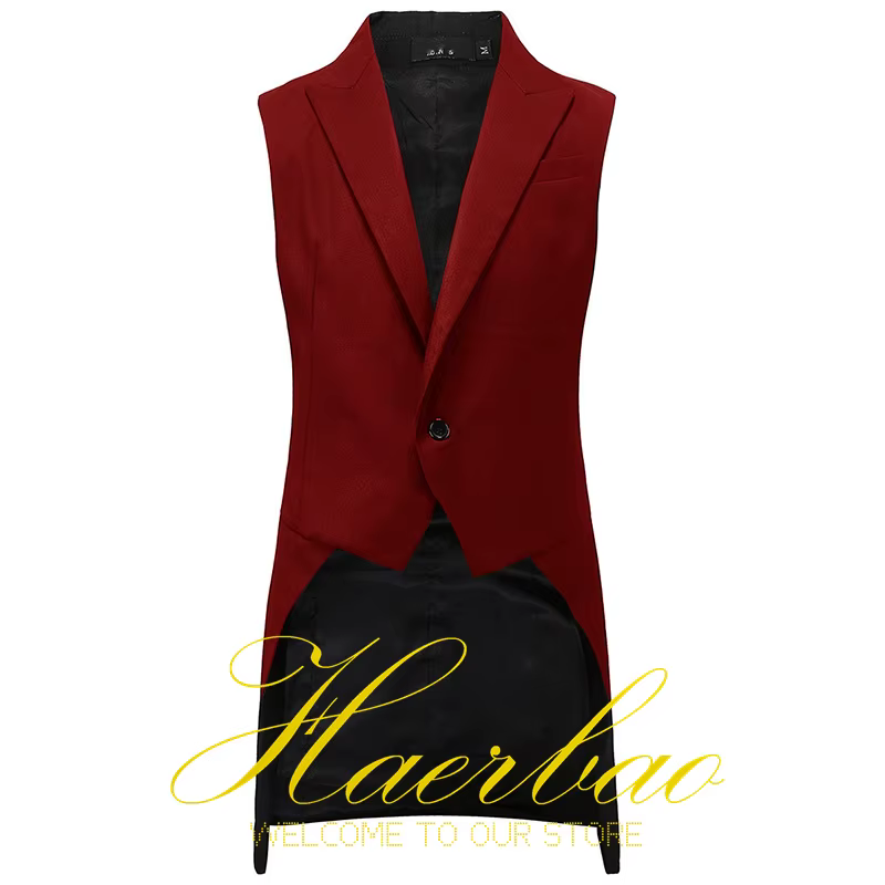 Gilet de costume pour hommes, veste longue sans manches, vêtements de fête formels, gilet de marié, coupe cintrée