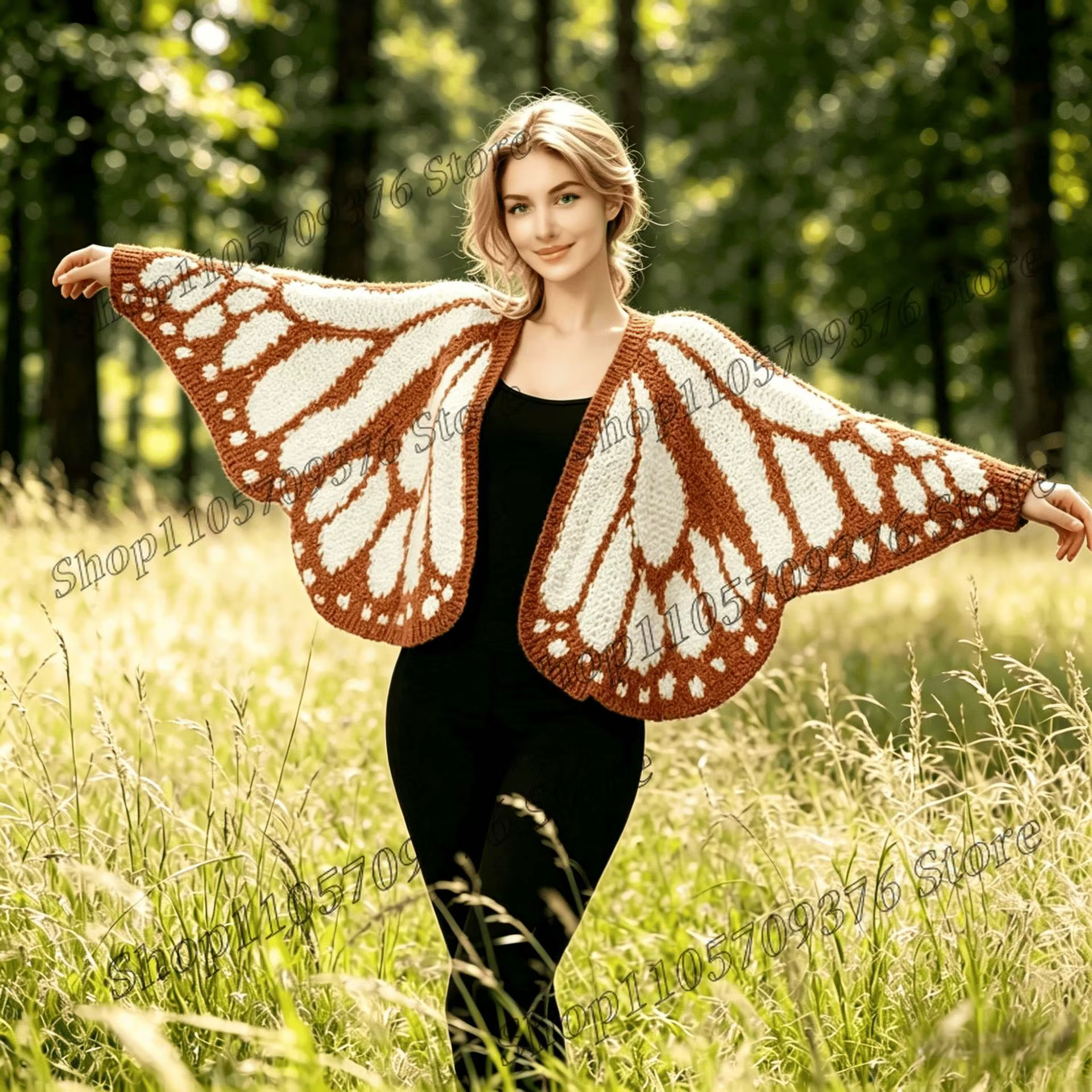 Nouveau cardigan en tricot papillon 2026 – Pull doux