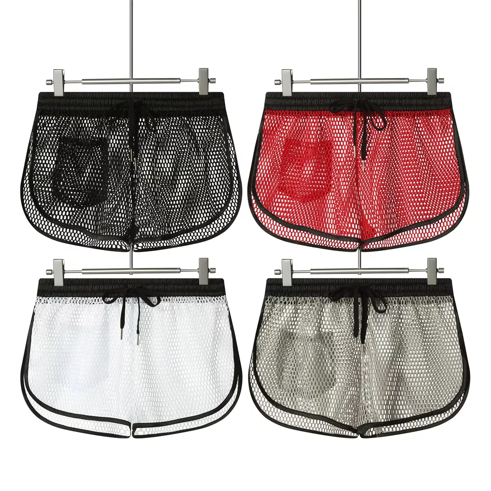 Shorts de sport pour hommes en maille respirante avec fentes latérales, style décontracté, coupe ample, pour la musculation, la course, la plage et la natation