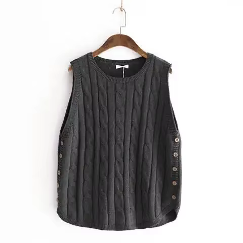 Gilet sans manches femme tricot ample préppy automne hiver pour jeune occasion spéciale hauts polyvalents années 2000