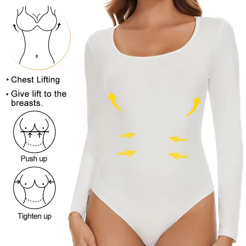 Sous-vêtement thermique à col rond pour femme, combinaison de batterie, coton, doublé sourire, chemise à fond en fibre chauffante, garde au chaud, hiver froid