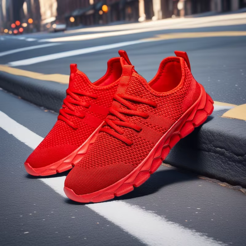 Baskets légères en maille pour hommes et femmes, chaussures plates décontractées, chaussures de course, de sport, de Tennis souples, respirantes