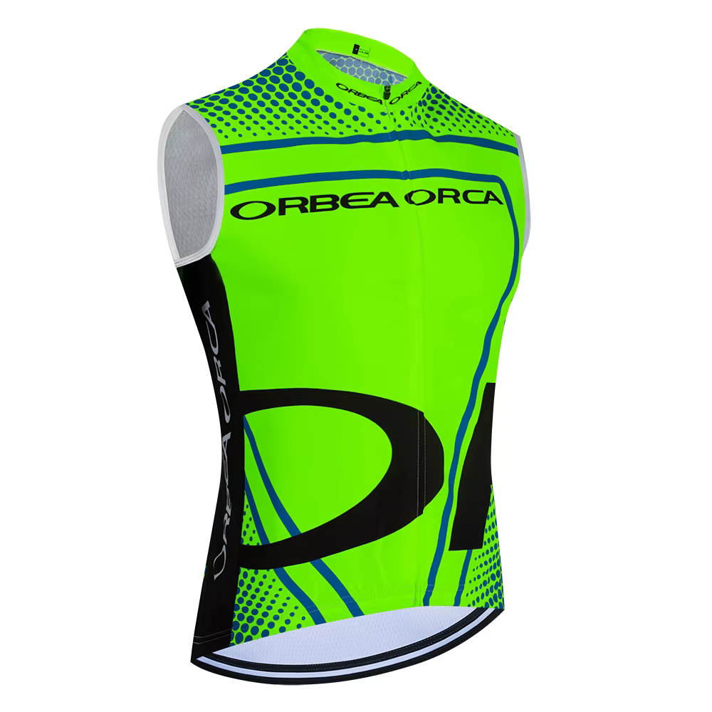Maillot de cyclisme ORBEA ORCA gris-orange pour homme, sans manches, pour l'été, pour le vélo de route, Ropa Ciclismo Team Pro, T-shirt de cyclisme