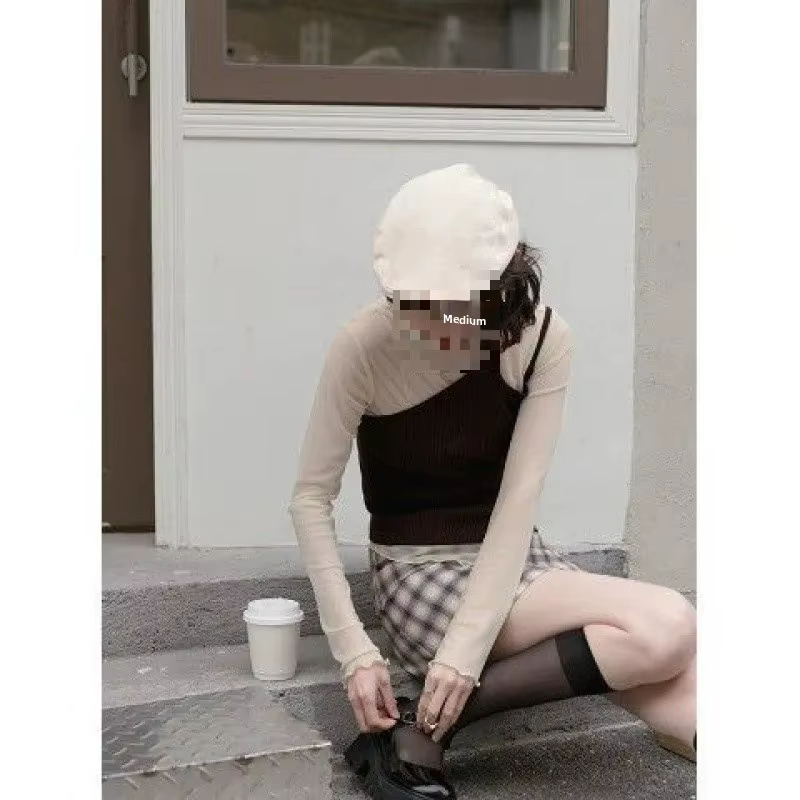 Haut de protection solaire pour femme en maille fine à col montant style intérieur élégant pour l'été printemps et automne à offrir pour femmes occassions spéciales