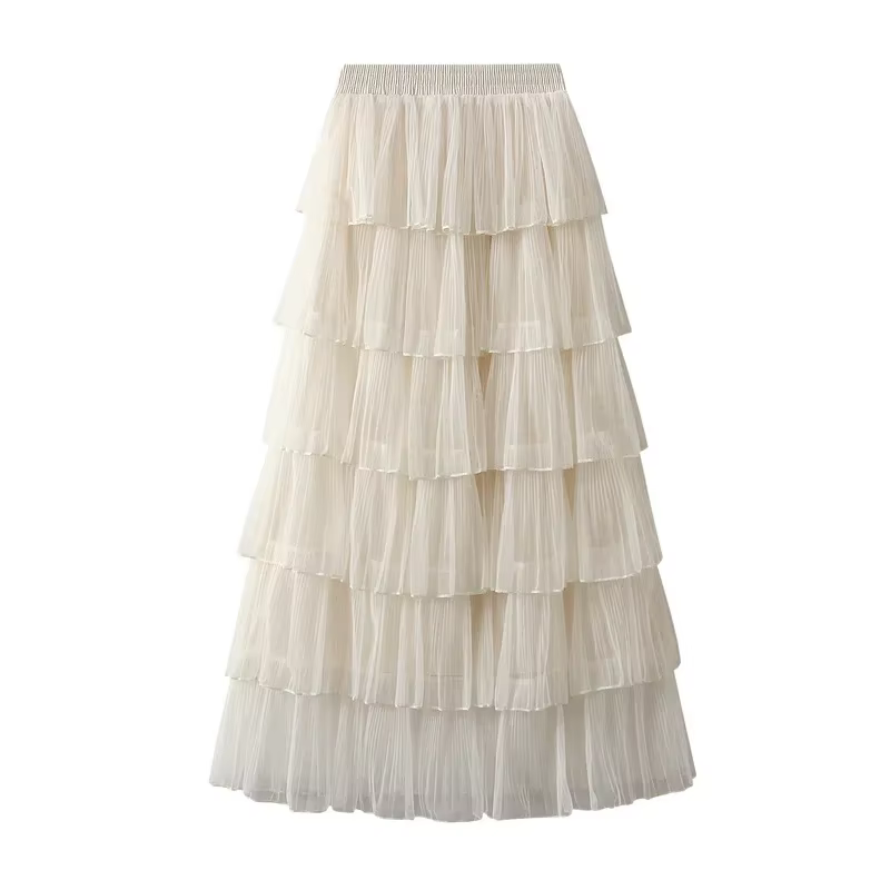 Jupe mi-longue en maille coréenne pour femme