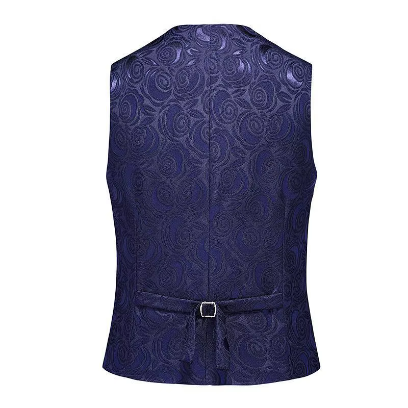 Gilet de costume brodé Jacquard pour hommes, robe Slim de printemps et d'été, couleur unie, gilet décontracté